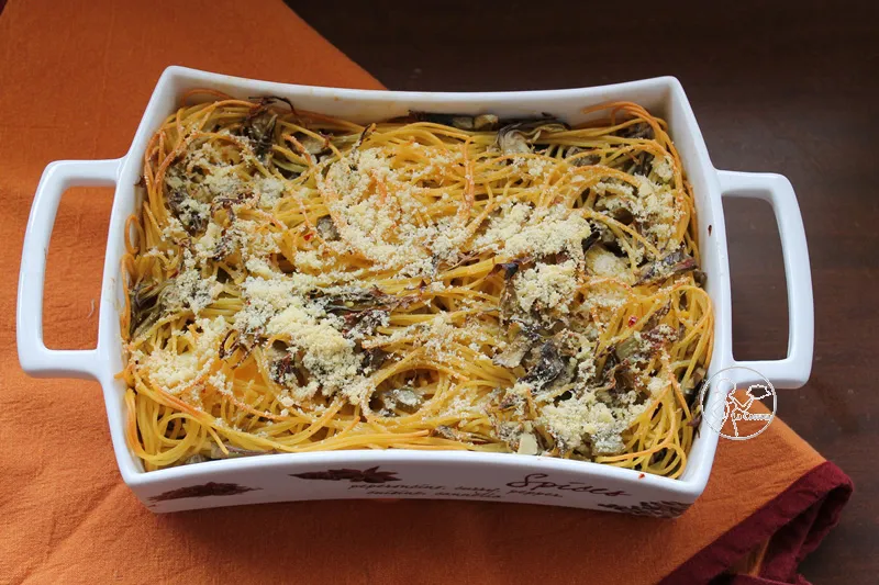 Gratin di spaghetti e carciofi - La Cassata Celiaca
