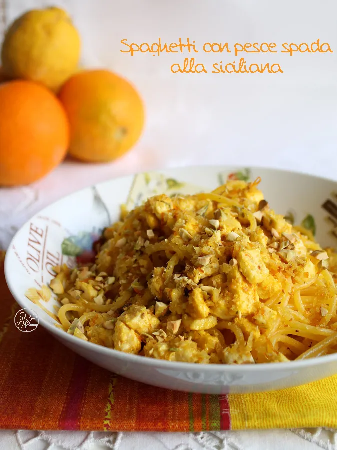 Spaghettis et espadon à la sicilienne sans gluten - La Cassata Celiaca