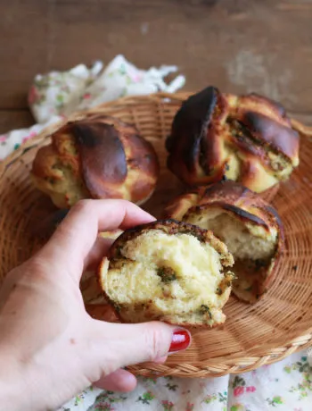 Muffins di brioche senza glutine con noci e basilico - La Cassata Celiaca