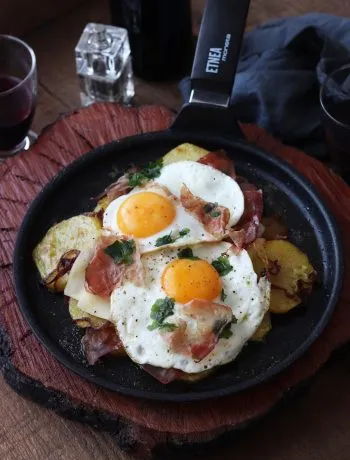 Spiegeleier, uova, patate e speck - La Cassata Celiaca