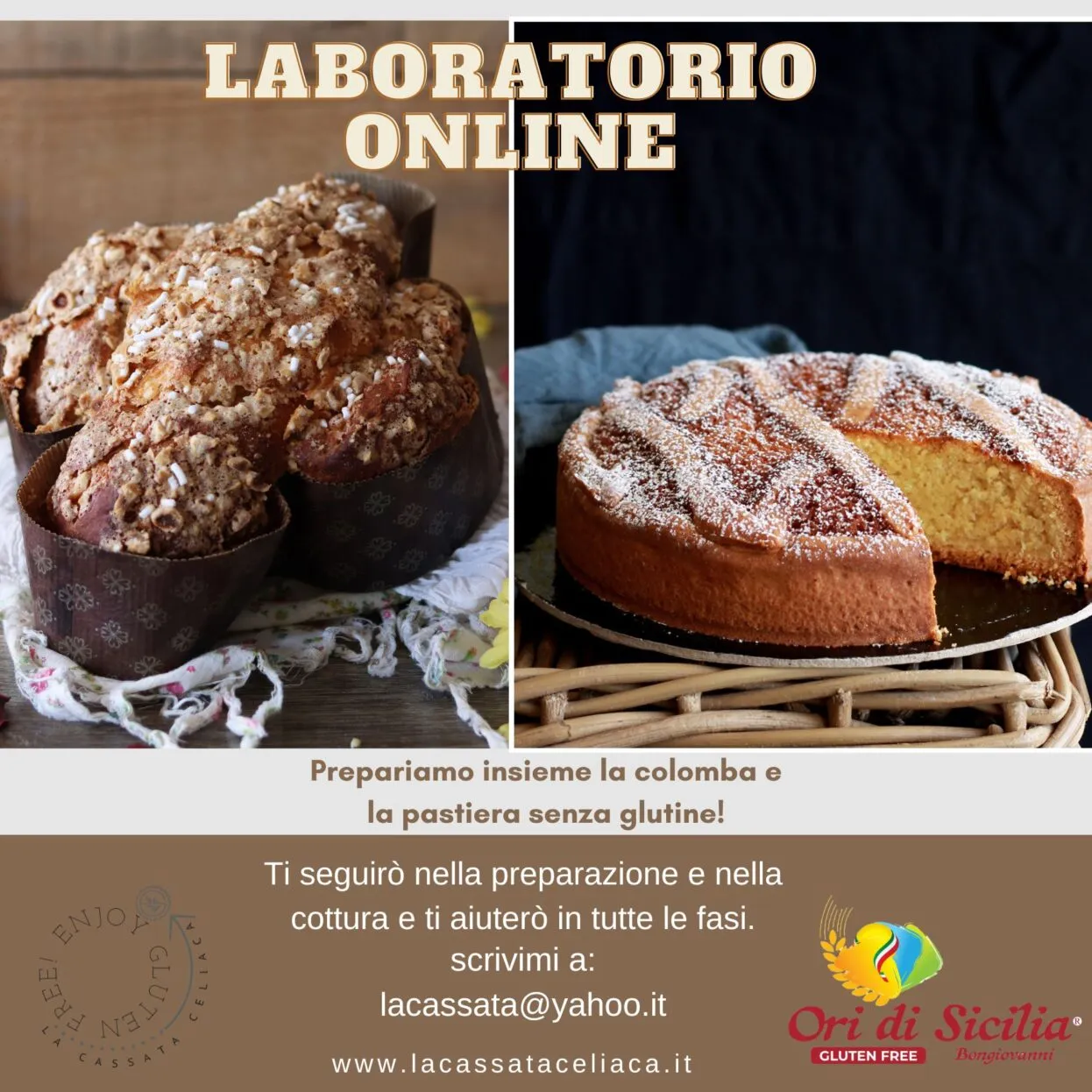Laboratorio online di Colomba e Pastiera senza glutine INDIVIDUALE